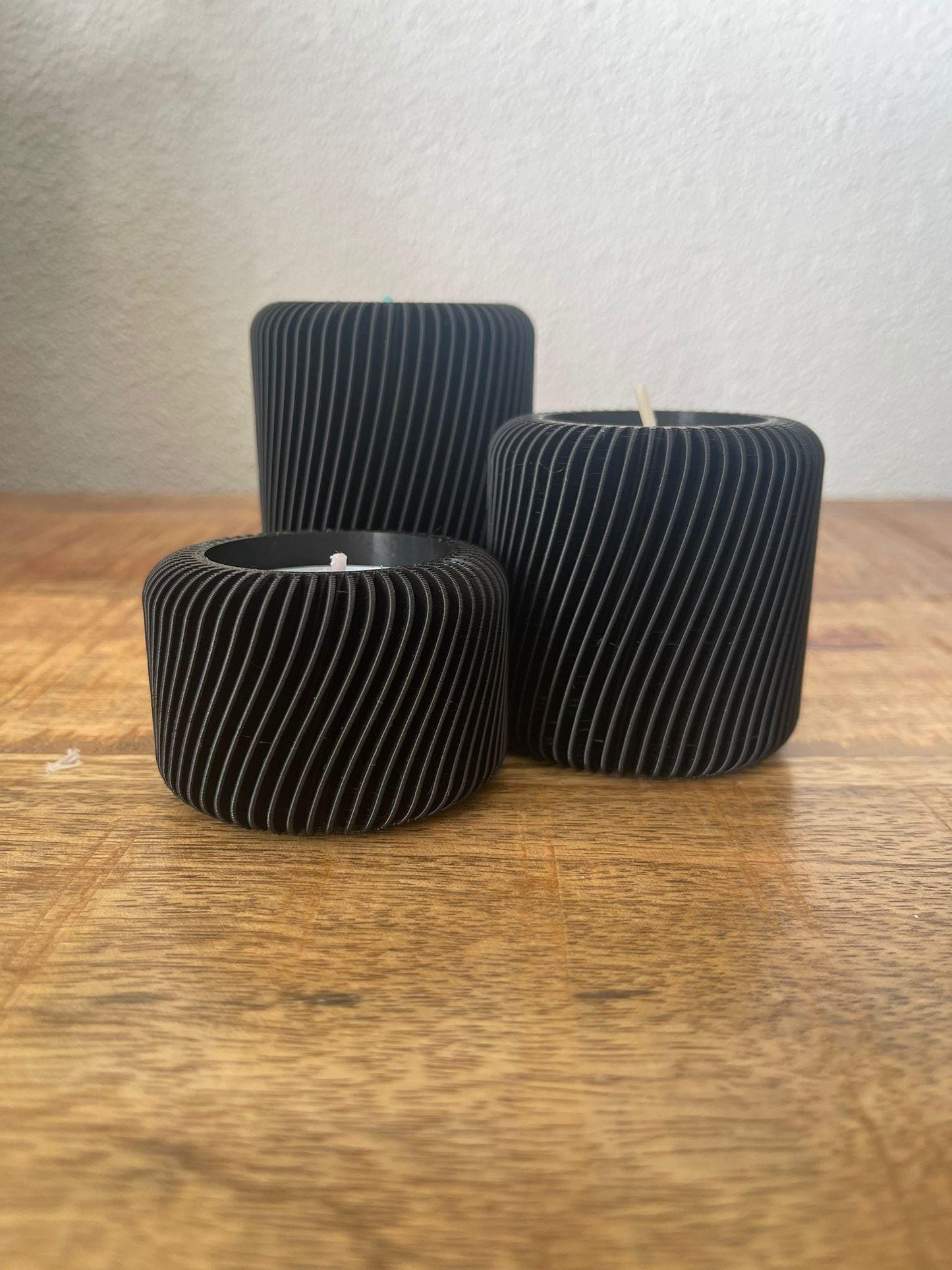 Elegant Ripple Waxinelichthouder Set - 3D Geprint - 3DPrintingArtist