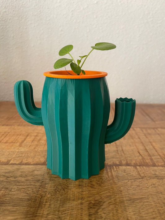 Cactus zelf water gevende bloem pot - 3D Geprint - 3DPrintingArtist
